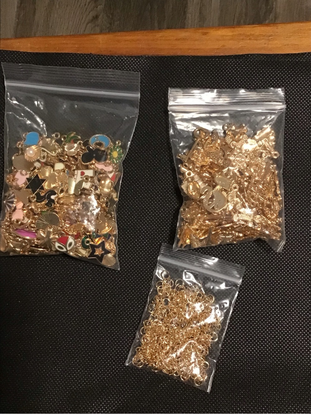 NWOT! Gold-Tone Jewelry Charms & Chain Assortment with Enamel Accents